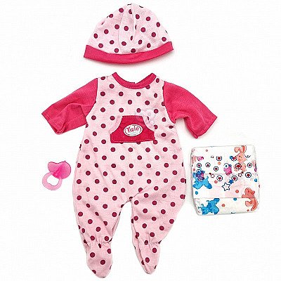 Woopie Doll Clothes Mega komplekt Body ülikond Beebi riidest mütsi mähe 43-46 cm