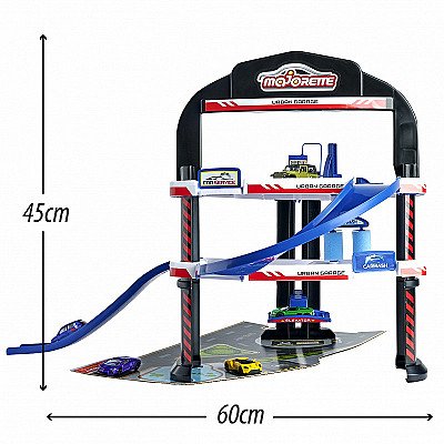 Majorette Garage 5 autot Lamborghini Audi Ford Ford Renault Jeep