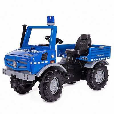 Veoauto pedaaliga auto Unimog Merc-Benz Police