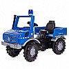 Veoauto pedaaliga auto Unimog Merc-Benz Police