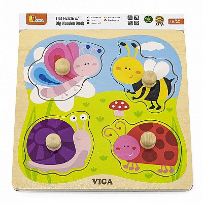 Viga Puidust Pin Puzzle Putukad