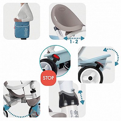 Smoby kolmerattaline Baby Balade Plus Blue