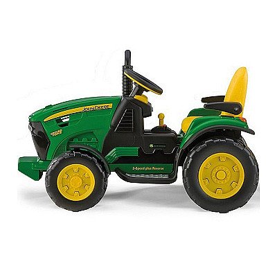 Lastetraktor John Deere aku ja haagisega