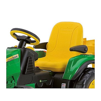 Lastetraktor John Deere aku ja haagisega