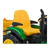 Lastetraktor John Deere aku ja haagisega