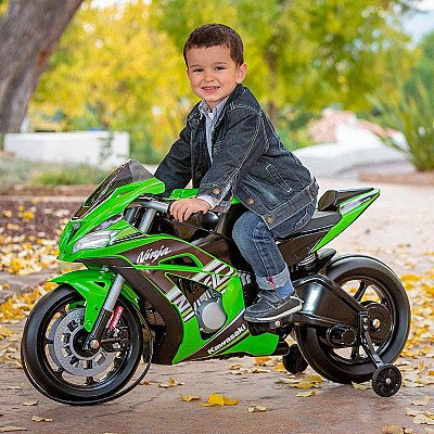 Injusa Kawasaki Ninja mootorratta 12V aku MP3 tuled täispuhutavad rattad