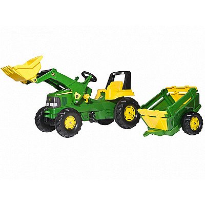 Rollyjunior pedaalitraktor John Deere koos haagisega