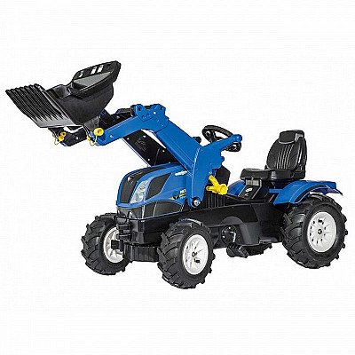 Rollyfarmtrac New Hollandi pedaaltraktor kopa ja täispuhutavate ratastega