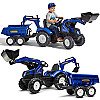 Falk Tractor New Holland Pedal Blue koos haagisega alates 3 aastast