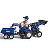 Falk Tractor New Holland Pedal Blue koos haagisega alates 3 aastast