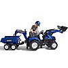 Falk Tractor New Holland Pedal Blue koos haagisega alates 3 aastast