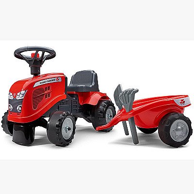 Falk Traktorius Baby Massey Ferguson Raudonos Spalvos Su Priekaba Acc. Nuo 1 Metų