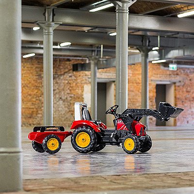 Falk Red Supercharger pedaaliga traktor koos haagisega alates 3 aastast