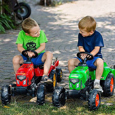 Falk Supercharger Raudonas Pedalinis Traktorius su Atidaromu Priekiniu Dangčiu