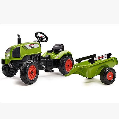 Falk Green pedaaltraktor Claas koos haagisega