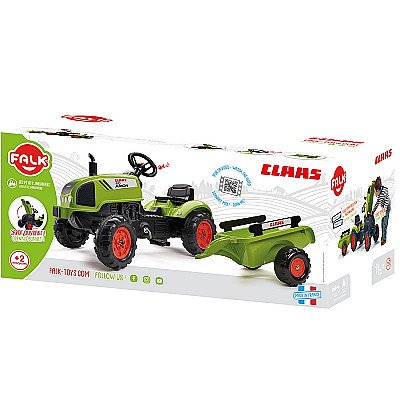 Falk Green pedaaltraktor Claas koos haagisega