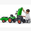 Falk Green Pedal Tractor X koos haagisega