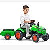 Falk Green Pedal Tractor X koos haagisega