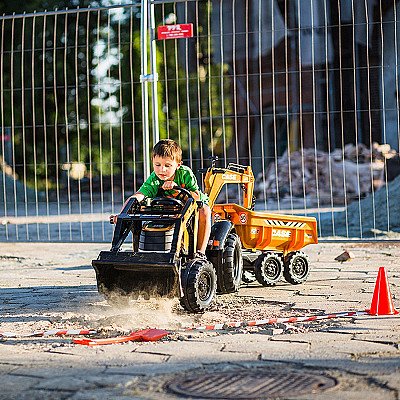 Falk Orange Tractor Case Ih ekskavaator koos haagise teisalduskopaga