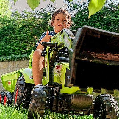 Falk Claas Avec roheline pedaaliga traktor koos haagisega alates 3 aastast