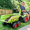 Falk Claas Avec roheline pedaaliga traktor koos haagisega alates 3 aastast