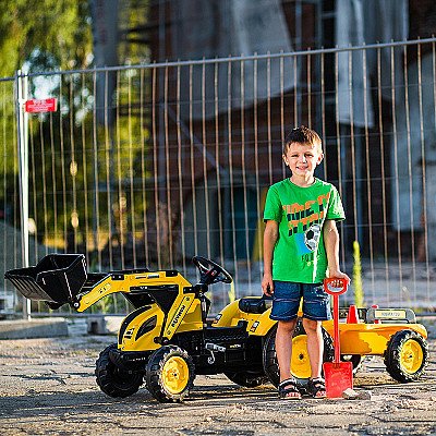 Falk Pedal Tractor Komatsu ekskavaator kopa ja haagisega