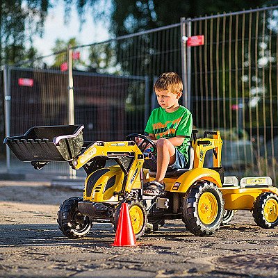 Falk Pedal Tractor Komatsu ekskavaator kopa ja haagisega