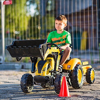 Falk Pedal Tractor Komatsu ekskavaator kopa ja haagisega