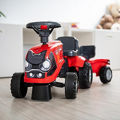 Falk Traktorius Baby Case Ih Ride-On Red Su Priekaba