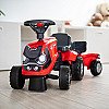 Falk Traktorius Baby Case Ih Ride-On Red Su Priekaba