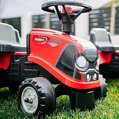 Falk Traktorius Baby Case Ih Ride-On Red Su Priekaba