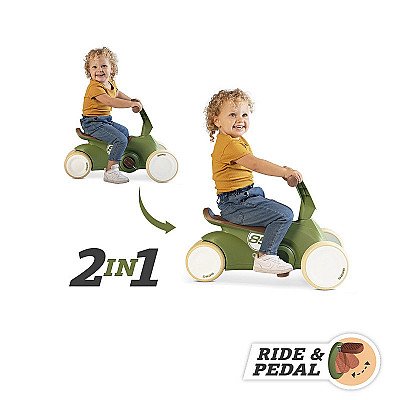 Berg Go2 Go-Kart Riding Bike 2In1 Retro Roheline