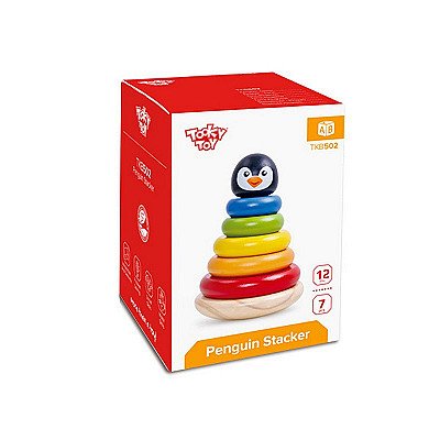 Rippuv puidust mänguasjapüramiid Penguin TOOKY TOY