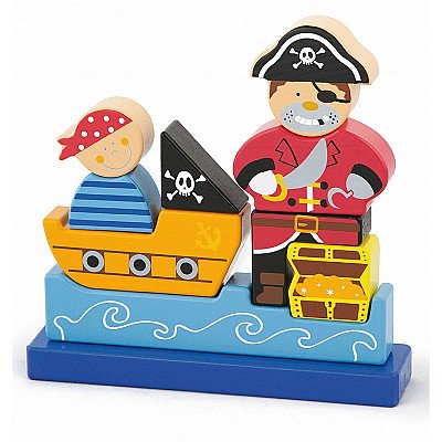 Magnetilised puidust tellised Viga Pirates komplekt 10 osa