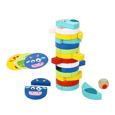 Arkaadpuidust lauamäng "Jenga" loomadega Tooky Toy