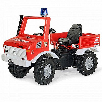 Mercedes Benz Unimog pedaaliga auto tuletõrjebrigaadi kukk