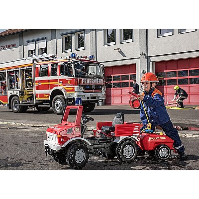 Mercedes Benz Unimog pedaaliga auto tuletõrjebrigaadi kukk