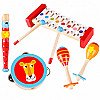 Muusikariistad Taldrikud Drum Flute ja Maracas Tooky Toy