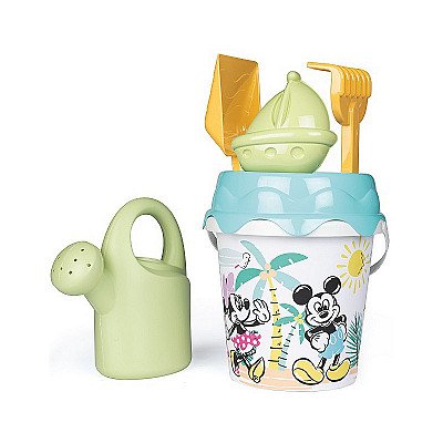 Smoby Green Mickey Minnie Mouse ämber liivatarvikute ja bioplastikust kastekannuga