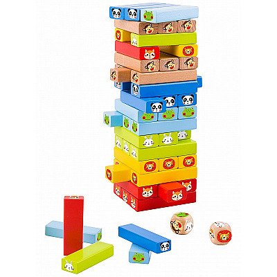 Tooky Toy Jenga lõbus mäng Loomad