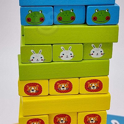 Tooky Toy Jenga lõbus mäng Loomad