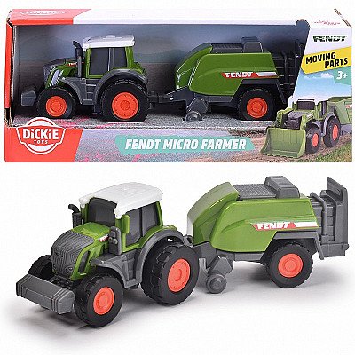 Traktor koos pressiga 18 cm. Dickie talu Fendt